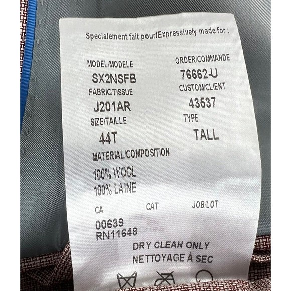 S. Cohen Custom Lanificio di Pray Wool Sport Coat Blazer Plaid Red Mens 44T - Picture 13 of 14